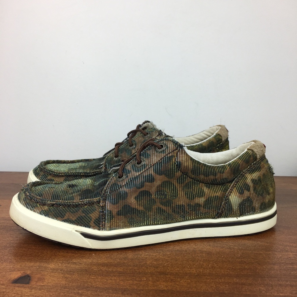 Twisted X WCA0023 Shiny Leopard Low Cut Sneakers Casual Shoes Women's 6M.